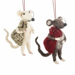 Midwest-CBK Wool Christmas Mice Ornaments