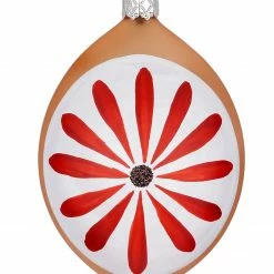 Inge Glass Retro Flower Egg Ornament Christmas