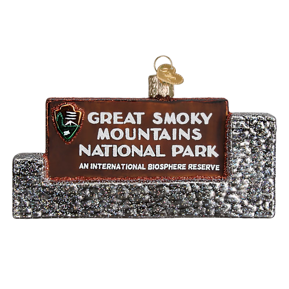 Old World Christmas Great Smoky Mountains National Park Sign Ornament 4 Old World Christmas Great Smoky Mountains National Park Sign Ornament