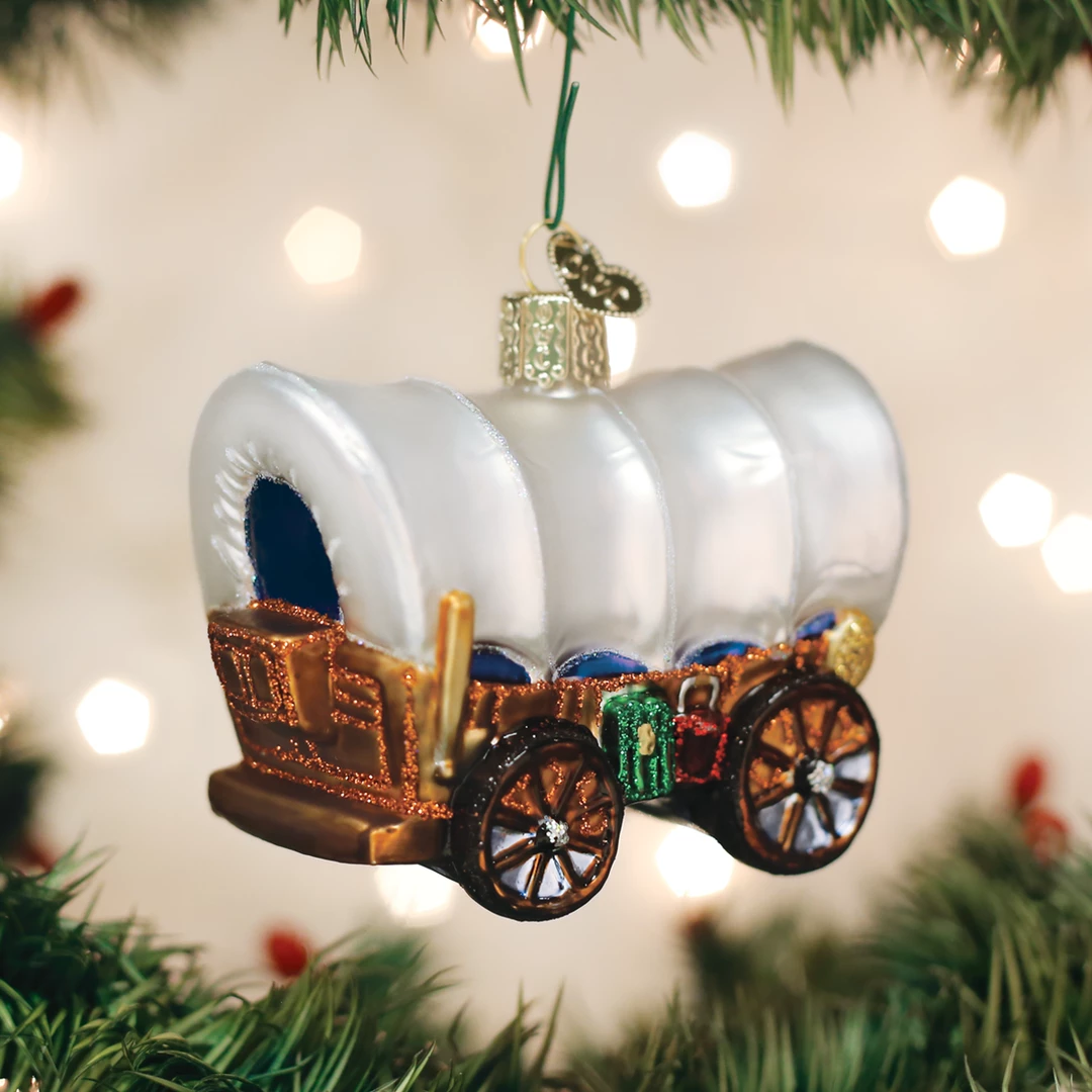 TheHolidayBarn.com Christmas Covered Wagon Ornament 3 TheHolidayBarn.com Christmas Covered Wagon Ornament