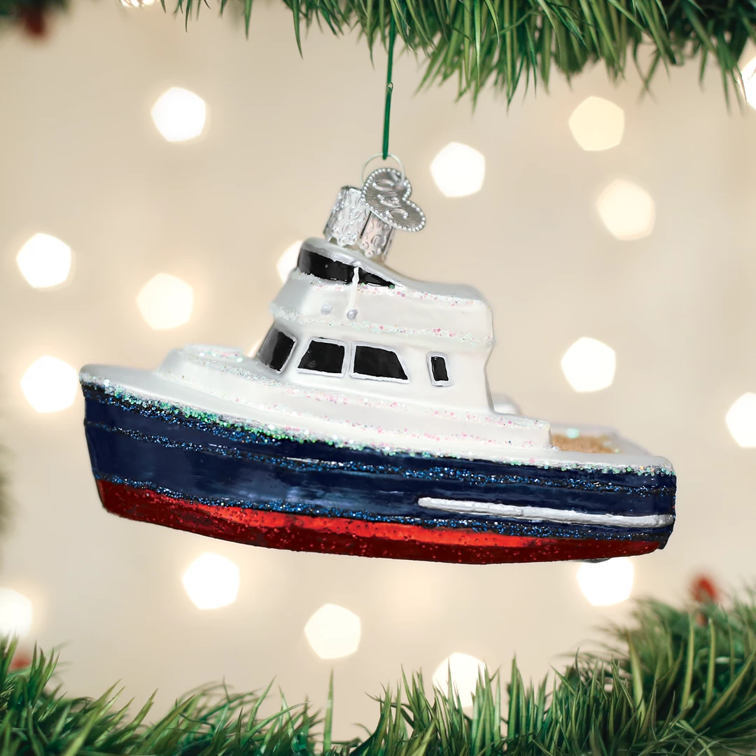TheHolidayBarn.com Christmas Fishing Boat Ornament 3 TheHolidayBarn.com Christmas Fishing Boat Ornament