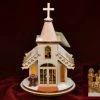 Ginger Cottages Chapel With Nativity Balsa Wood Ornament