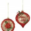 Bethany Lowe Poinsettia Glass Ornaments