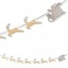 Bethany Lowe Santa & Reindeer Garland Platinum 1 Bethany Lowe Santa & Reindeer Garland Platinum