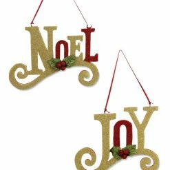 Bethany Lowe Noel & Joy Glittered Ornaments