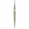 Bethany Lowe Antique Silver Glass Icicle Finial Ornament - 13.5"