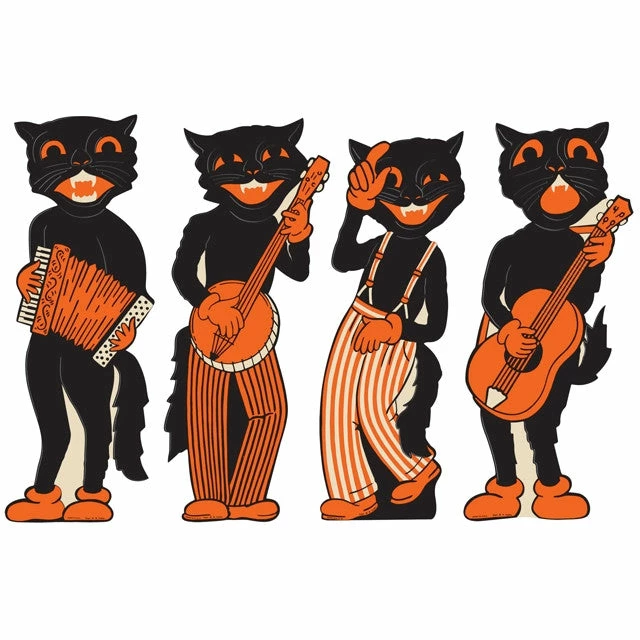 Beistle Beistle Vintage Halloween Scat Cat Band Halloween Cutouts