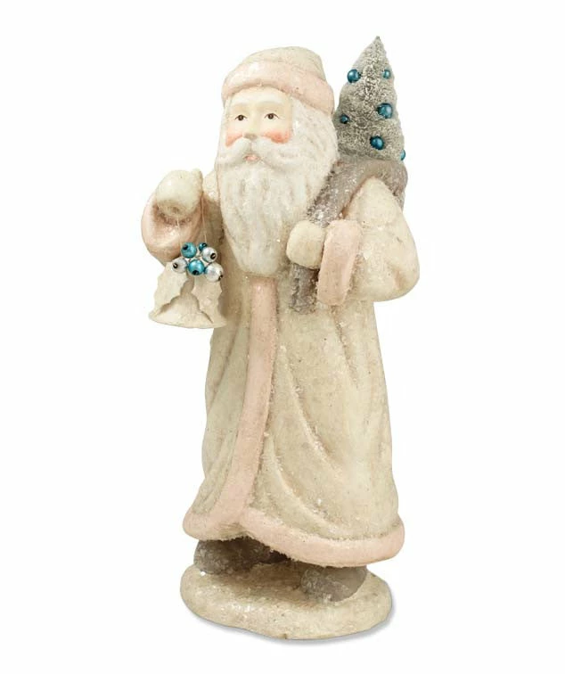 Bethany Lowe Pastel Santa With Bell 3 Bethany Lowe Pastel Santa With Bell