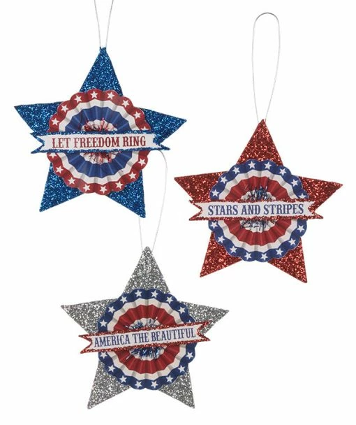 Bethany Lowe Americana Glitter Star Ornaments 2 Bethany Lowe Americana Glitter Star Ornaments