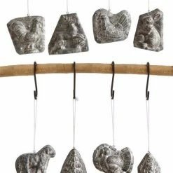 Creative Co-Op Antiqued Resin Chocolate Mold Ornaments Christmas