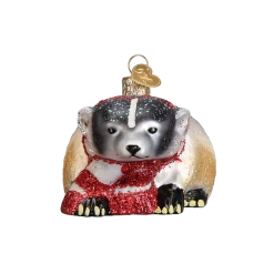 Old World Christmas Badger With Scarf Ornament
