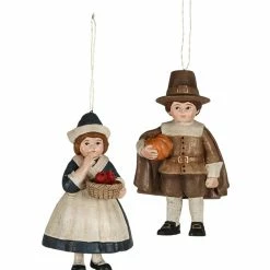 New! Bethany Lowe Thanksgiving Pilgrim Children Ornaments