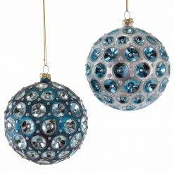 Katherine's Collection Celestial Blue Glass Ball Ornaments