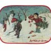 StiVoTex Christmas Winter Children With Snowman Tapestry Placemats - Set Of 6 1 StiVoTex Christmas Winter Children With Snowman Tapestry Placemats - Set Of 6
