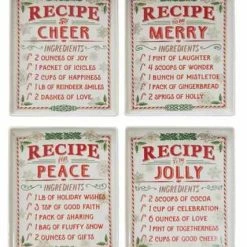 Creative Co-Op Christmas Recipe Plates