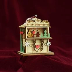 Ginger Cottages Gingerbread Market Wood Ornament New!