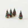 One Hundred 80 Degrees Colorful Christmas Bottle Brush Trees, 4"