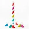 One Hundred 80 Degrees Colorful Flocked Santa Boot Ornaments