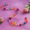 Glitterville New! Jewel Tone Glass Garland With Gold Splatter