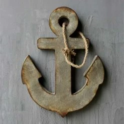 Creative Co-Op Christmas Aged Metal Anchor Sign