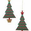 Katherine's Collection Diamond Pattern Retro Christmas Tree Ornaments