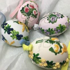 TheHolidayBarn.com Yellow Flower Bouquet Egg Ornament