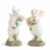 K&K Interiors New! Easter Rabbits With Flowers
