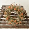TheHolidayBarn.com Fall Flower Candle Ring, Orange