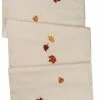 Primitives By Kathy New! Embroidered Fall Leaves Linen Table Runner