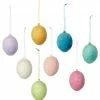TheHolidayBarn.com Flocked Easter Egg Ornaments New!