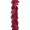 TheHolidayBarn.com New! Flocked Leaf Garland, Fuchsia Pink