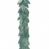 TheHolidayBarn.com Flocked Leaf Garland, Aqua