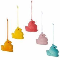 TheHolidayBarn.com Colorful Flocked Peeps Ornaments New!