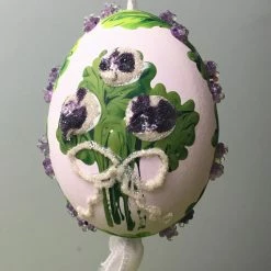 TheHolidayBarn.com Purple Flower Bouquet Egg Ornament New!