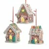 Kurt Adler New! Gingerbread Candy Cottage Ornaments