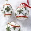 Raz Jeweled Holly Glass Ornaments