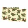 TheHolidayBarn.com Quilted Holly Table Runner, Cream New!