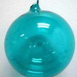 TheHolidayBarn.com Jim Marvin Aqua Transparent Glass Ornaments