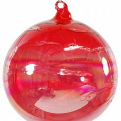 TheHolidayBarn.com Jim Marvin Iridescent Candy Red Art Glass Ball Ornaments Jim Marvin Ornaments
