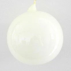 Winward Jim Marvin Ivory Bubblegum Glass Ornaments, Set Of 2, 120mm New!