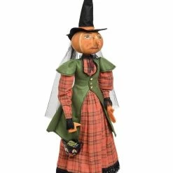 Joe Spencer Ophelia Pumpkin Witch On Stand New!