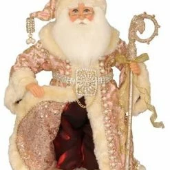 Karen Didion Elegant Pink Santa New!