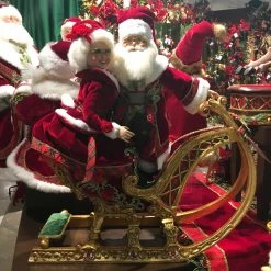 TheHolidayBarn.com Christmas Wishes Mr. & Mrs. Claus With Sleigh