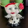 Teyros New! Lady Head Art Pottery Container, Angel Rose