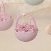 Bethany Lowe New! Lavender Cracked Egg Basket Ornaments, Set Of 6