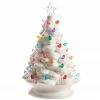 Raz Retro White Ceramic Christmas Tree With Multi Color Lights