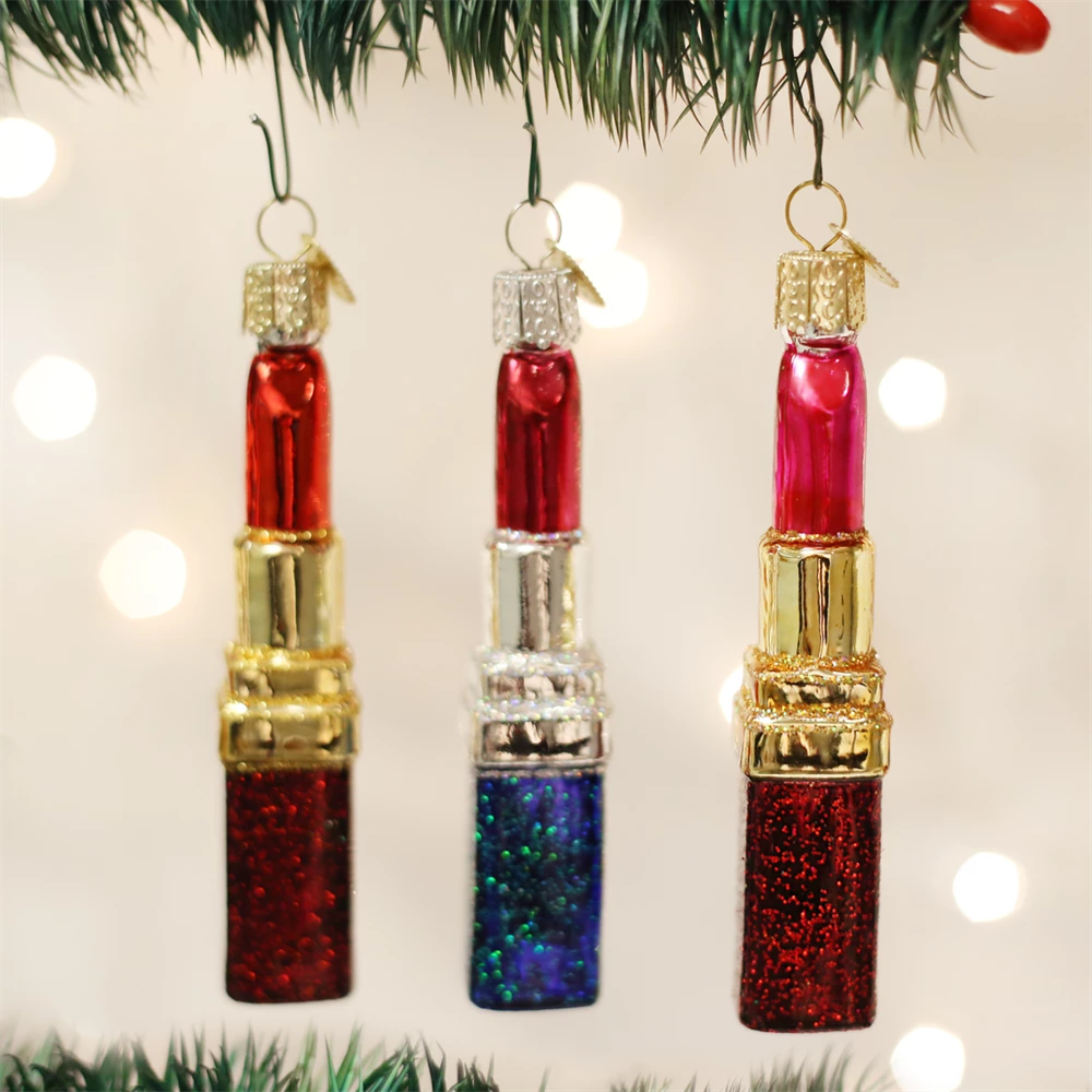Old World Christmas Lipstick Ornaments 3 Old World Christmas Lipstick Ornaments