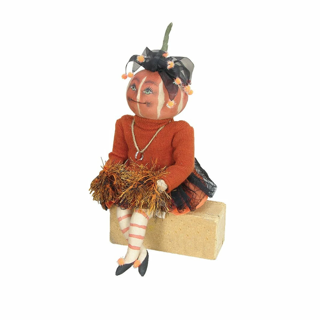 Gathered Traditions Lucille Cheerleader - Pumpkin Doll 3 Gathered Traditions Lucille Cheerleader - Pumpkin Doll
