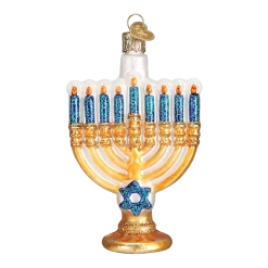 Old World Christmas Menorah Glass Ornament