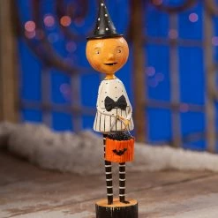 Bethany Lowe New! Trixie Pumpkin Girl Figurine